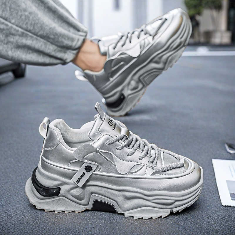Men'S Shoes For Tennis - Tenis Deportivos Negros con Plataforma para