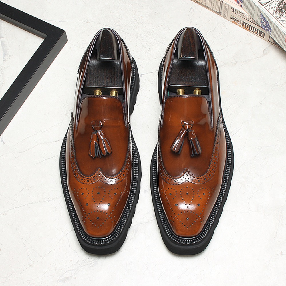 Men Shoes Eu To Us Size - Zapatos de cuero informales de negocios
