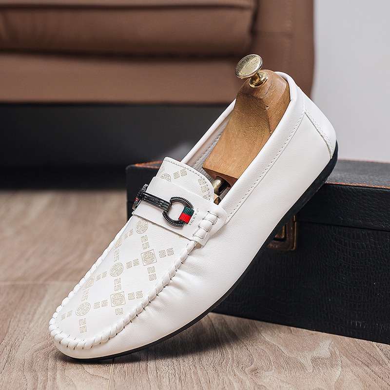 Mocasines italianos de cuero P - Men'S Shoes Black And White reseña y precio