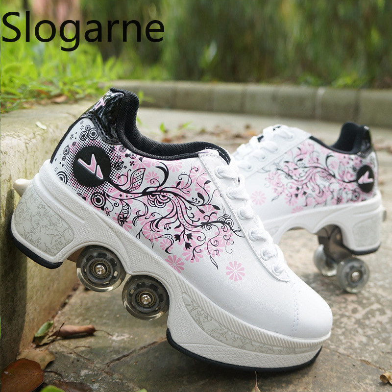 Zapatos de patines de 4 ruedas - Men'S Shoes To Women'S Size reseña y precio