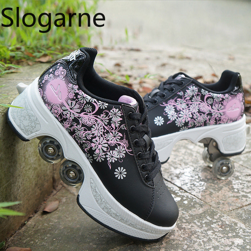 Zapatos de patines de 4 ruedas - Men'S Shoes To Women'S Size reseña y precio