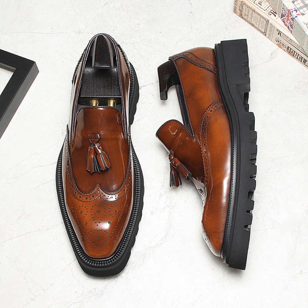 Zapatos de cuero informales de - Men Shoes Eu To Us Size reseña y precio