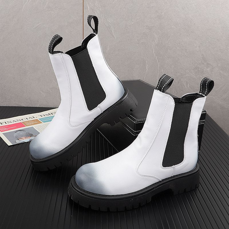 Botas de cuero genuino de lujo - Men'S Shoes Black And White reseña y precio